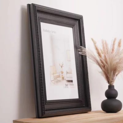 Exklusiv-Holzrahmen Fine 60x60 cm | Schwarz | Normalglas (2 mm)