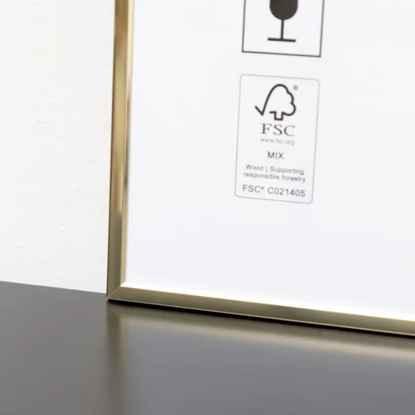 Alu Bilderrahmen Accent 30x30 cm | Gold glanz | Normalglas (2 mm)