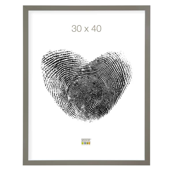 Cadre en bois David 10x15 cm | gris, bord blanc | verre standard (2 mm)