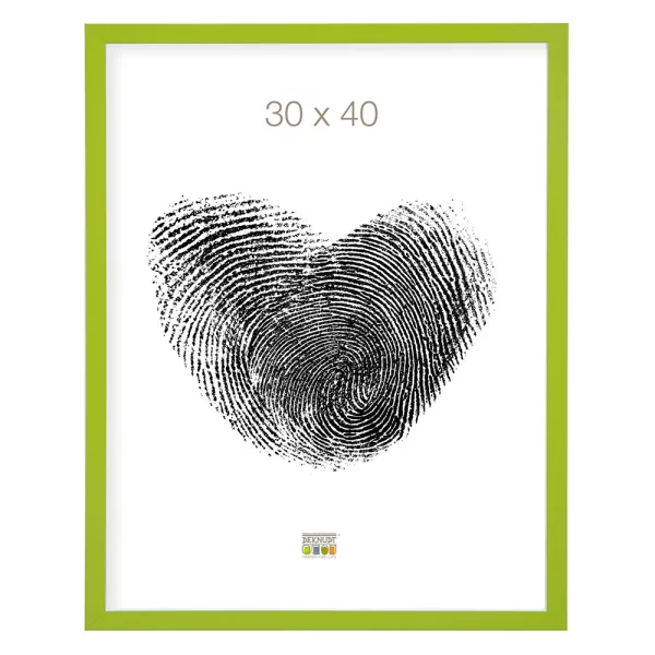 Cadre en bois David 9x13 cm | vert, bord blanc | verre standard (2 mm)