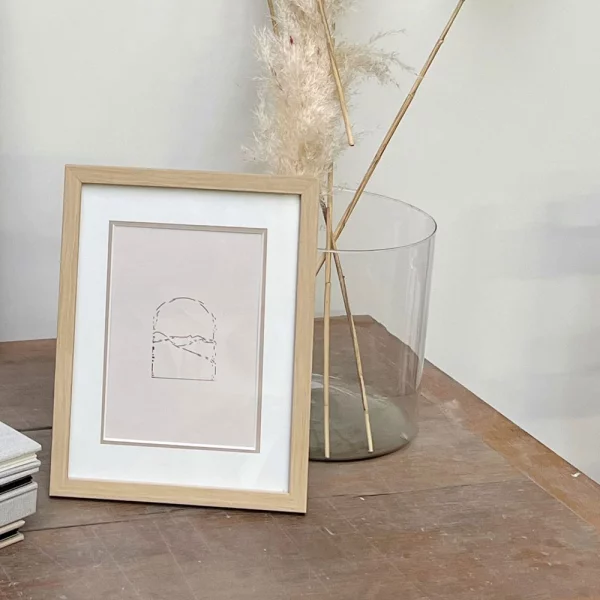 Cadre en bois David avec passe-partout 15x20 cm (10x15 cm) | blanc | verre standard (2 mm)