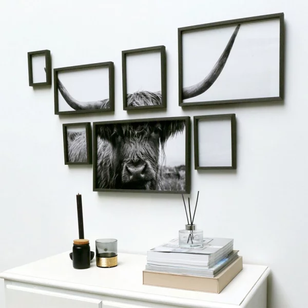 Cadre en bois (MDF) Elias 10x15 cm | gris foncé | verre standard (2 mm)