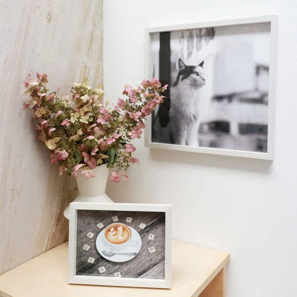 Cadre en bois (MDF) Elias 10x15 cm | blanc | verre standard (2 mm)