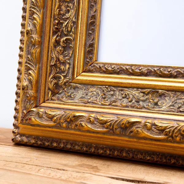 Exklusiv-Holzrahmen Limpopo nach Mass Gold | Normalglas (2 mm)