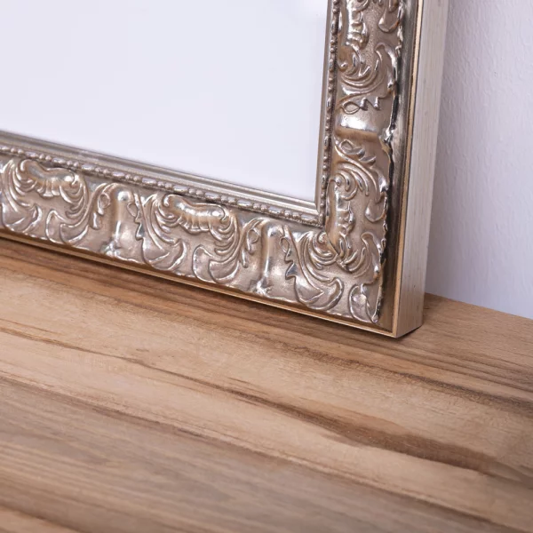 Barock-Bilderrahmen Luanco 42x59,4 cm (A2) | silber | Normalglas (2 mm)