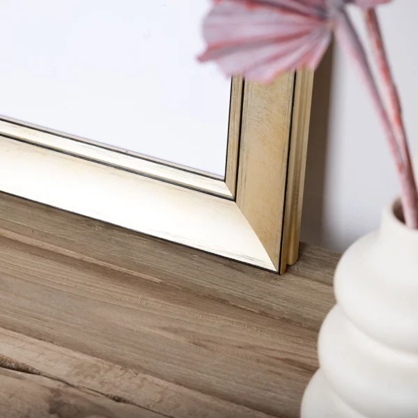 Holz Bilderrahmen Hamburg nach Maß weißgold-antik | Leerrahmen (ohne Glas und Rückwand)