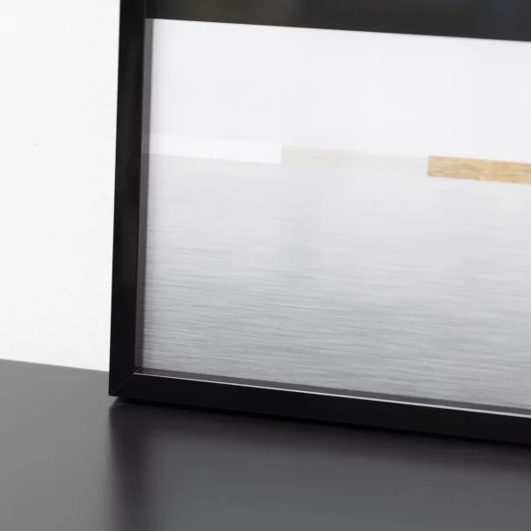 Alu Bilderrahmen Alpha 50x70 cm | Schwarz glanz eloxiert | Normalglas (2 mm)