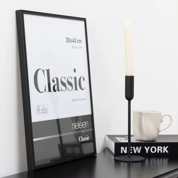 Cadre en aluminium Classic 21x29,7 cm (A4) | noir mat | verre standard (2 mm)