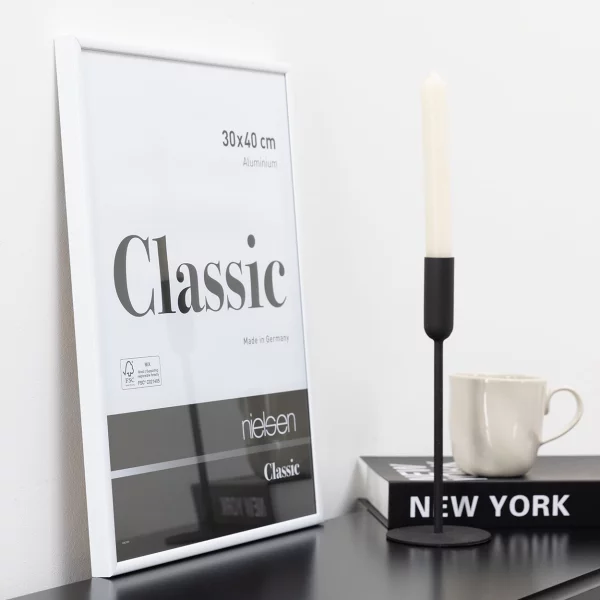 Cadre en aluminium Classic 21x29,7 cm (A4) | blanc brillant | verre standard (2 mm)