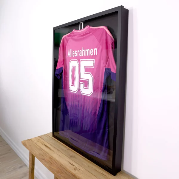FrameBox - Cadre pour maillots 70x90 cm | argent mat | verre synthétique (2 mm)