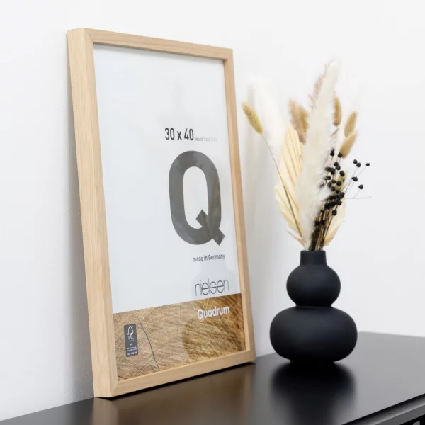 Holz-Bilderrahmen Quadrum 30x40 cm | Eiche Natur | Normalglas (2 mm)