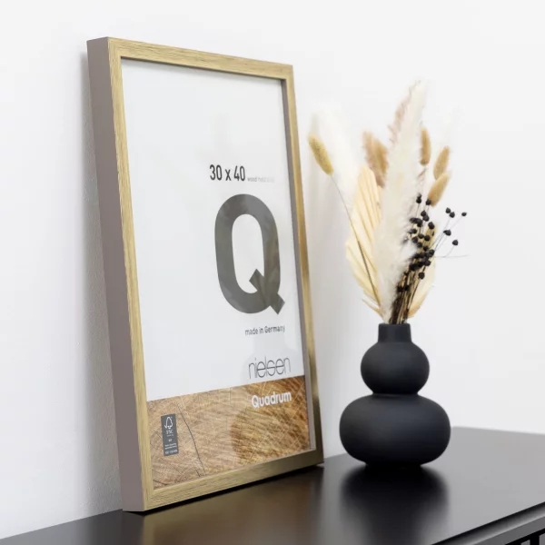 Holz-Bilderrahmen Quadrum 50x70 cm | Gold | Normalglas (2 mm)