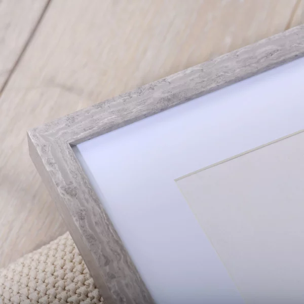 Cadre en bois Stockholm avec passe-partout 10x15 cm | blanc | verre standard (2 mm)