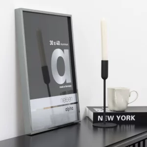 Alurahmen Alpha 84,1x118,9 cm (A0) | Dunkelgrau glanz | Normalglas (2 mm)