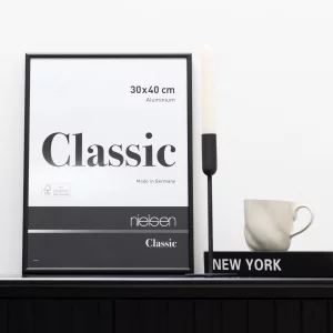 Alurahmen Classic 21x29,7 cm (A4) | Schwarz matt | Normalglas (2 mm)