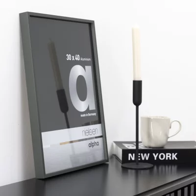 Aluminiumsbilderamme Alpha 60x60 cm | Platina | Normalglass (2 mm)