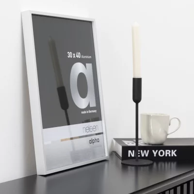 Aluminiumsbilderamme Alpha 70x70 cm | Matt sølv | Normalglass (2 mm)