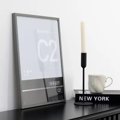 Aluminiumram C2 10x15 cm | struktur grå matt | Standardglas (2 mm)