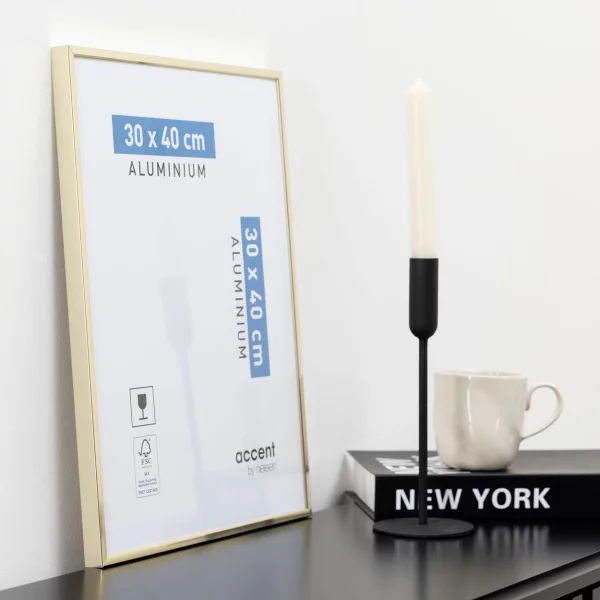 Alu Bilderrahmen Accent 30x30 cm | Gold glanz | Normalglas (2 mm)