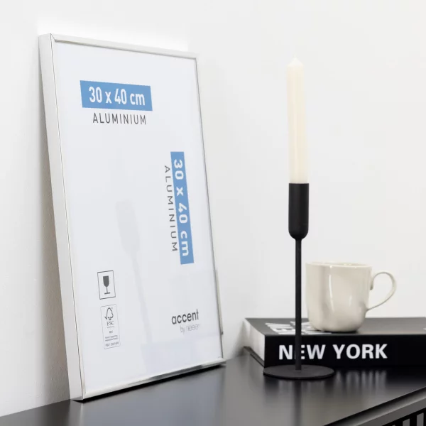 Alurahmen Accent 30x40 cm | Silber glanz | Normalglas (2 mm)