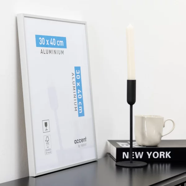 Alurahmen Accent 30x40 cm | Silber matt | Normalglas (2 mm)