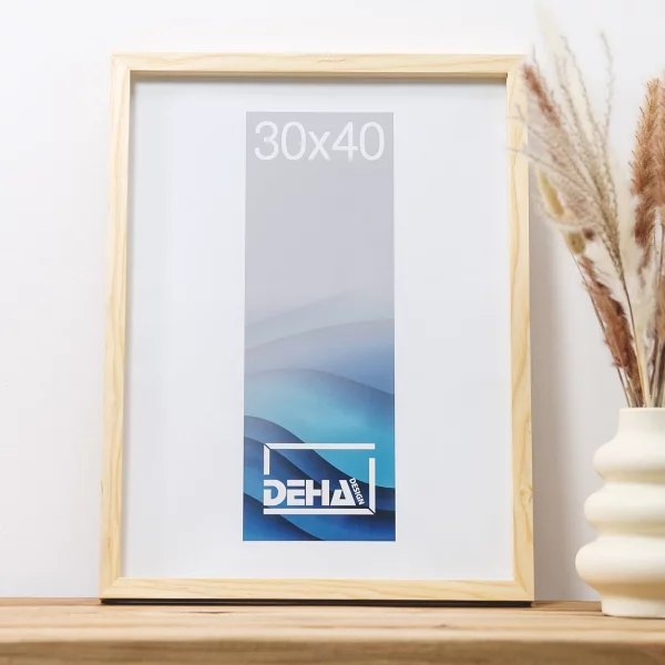 3D-Bilderrahmen aus Holz Bunda nach Maß Esche natur lasiert | Normalglas (2 mm)