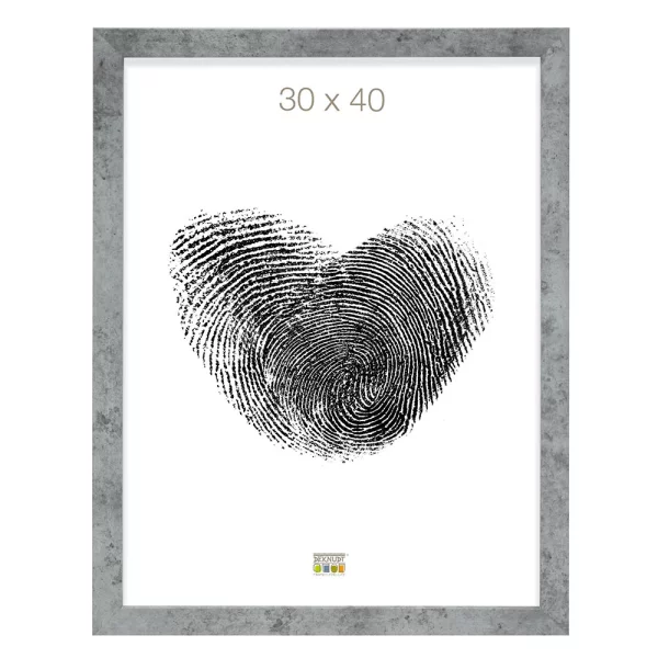 Cadre en bois Bernard 10x15 cm | béton | verre standard (2 mm)