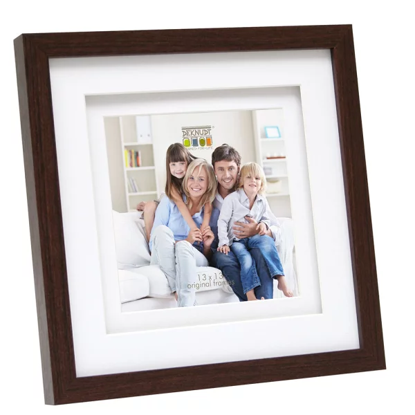 Cadre en bois Anna avec passe-partout double 10x15 cm | brun | verre standard (2 mm)