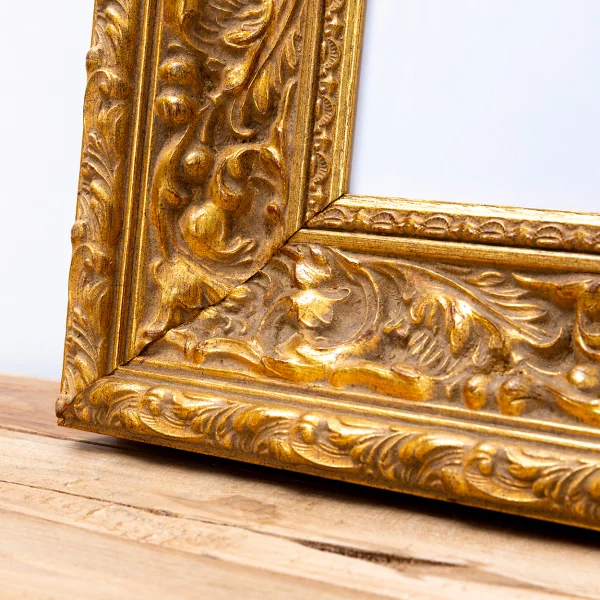 Exklusiv-Holzrahmen Calinda 29,7x42 cm (A3) | Gold | Normalglas (2 mm)