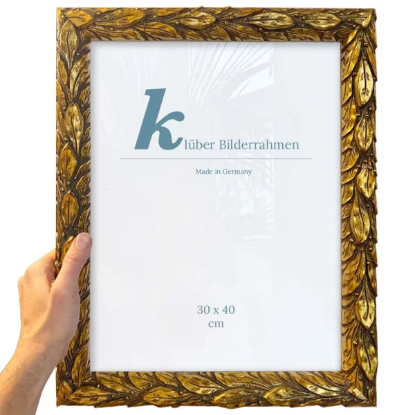 Barock Bilderrahmen Cadiz 30x45 | Gold | Normalglas (2 mm)