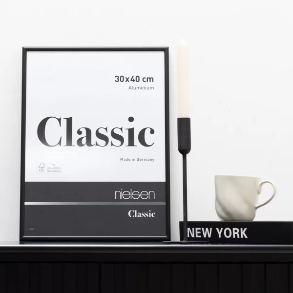 Cadre en aluminium Classic 21x29,7 cm (A4) | noir mat | verre standard (2 mm)