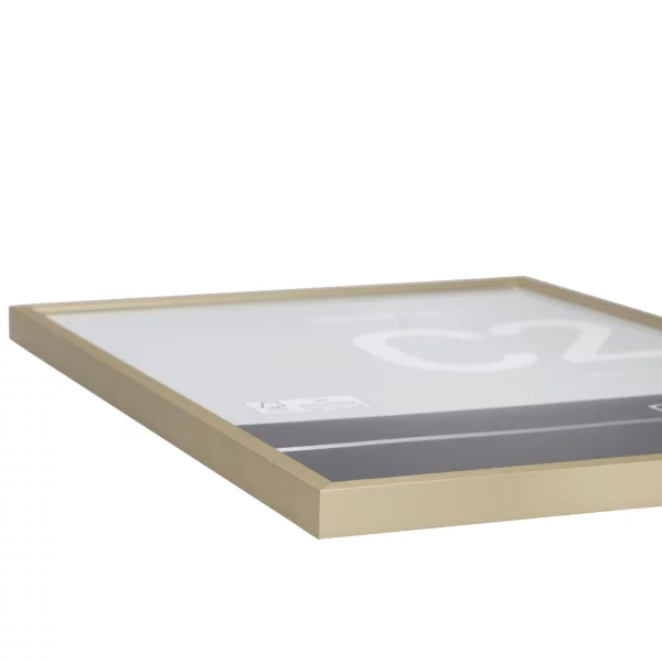 Alu-Bilderrahmen C2 30x30 cm | Struktur Gold matt | Normalglas (2 mm)