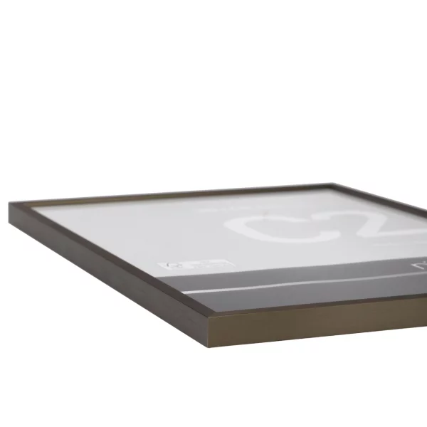 Alu-Bilderrahmen C2 70x100 cm | Struktur Walnuss matt | Normalglas (2 mm)