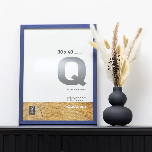 Holz-Bilderrahmen Quadrum 50x70 cm | Blau | Normalglas (2 mm)