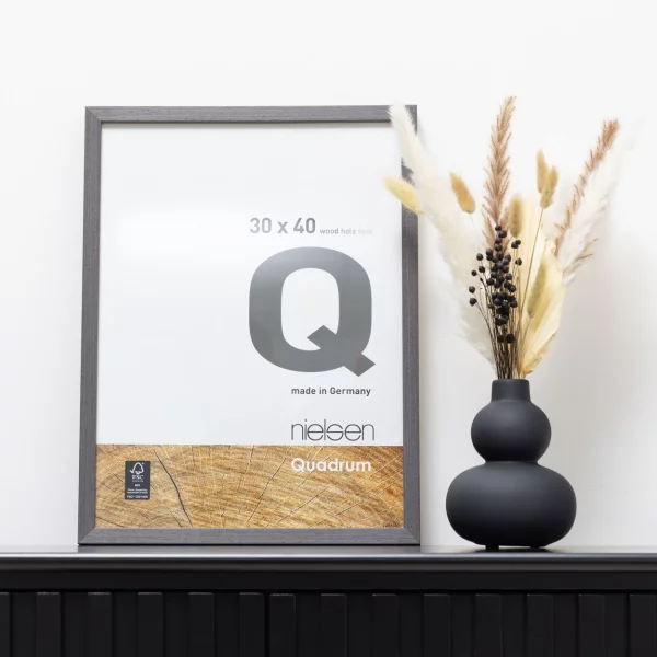 Holz-Bilderrahmen Quadrum 21x29,7 cm (A4) | Grau | Normalglas (2 mm)