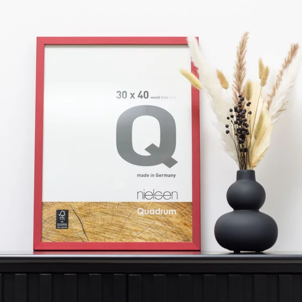 Holz-Bilderrahmen Quadrum 21x29,7 cm (A4) | Rot | Normalglas (2 mm)