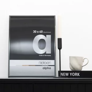 Alurahmen Alpha 84,1x118,9 cm (A0) | Dunkelgrau glanz | Normalglas (2 mm)