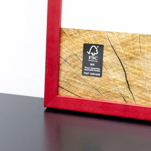 Holzrahmen Quadrum 42x59,4 cm (A2) | Rot | Normalglas (2 mm)