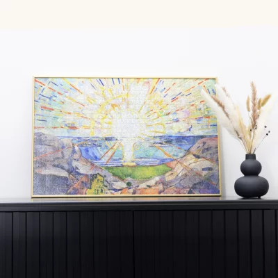 Aluminiumram för pussel för 1500 delar 60x80 cm | silver matt | Plastglas (1,5 mm)