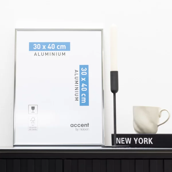 Alurahmen Accent 30x40 cm | Silber glanz | Normalglas (2 mm)