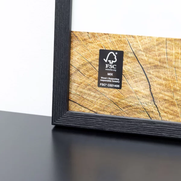 Holz-Bilderrahmen Quadrum 29,7x42 cm (A3) | Rabenschwarz | Normalglas (2 mm)