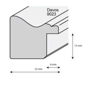Holzrahmen DAVOS 2,3 nach Maß grün mit Gold | Normalglas (2 mm)