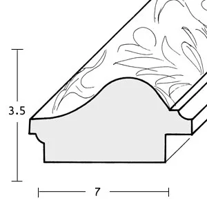 Barock-Bilderrahmen Salamanca nach Maß Hellgold, patiniert, verziert | Normalglas (2 mm)