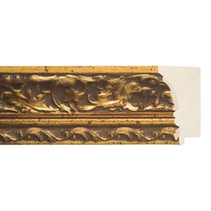 Barock-Bilderrahmen Escorca nach Maß Altgold,mit braunrotenTupfen | Normalglas (2 mm)