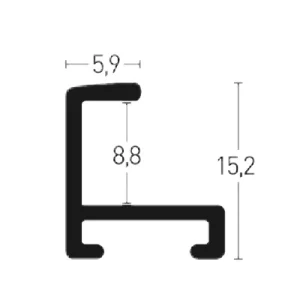 Aluminiumleiste Profil 4 nach Maß Silber matt | Normalglas (2 mm)