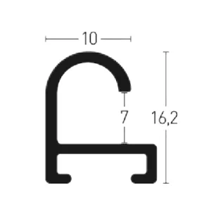 Aluminiumleiste Profil 7 nach Maß Silber matt | Normalglas (2 mm)
