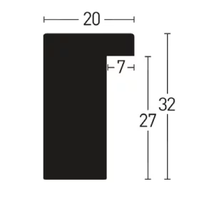 Holzleiste Whitewoods 20x32 nach Maß Weiß | Normalglas (2 mm)