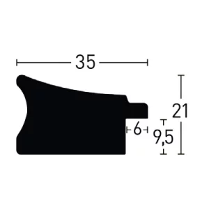 Holzleiste Sun 35 nach Maß Schwarz | Normalglas (2 mm)