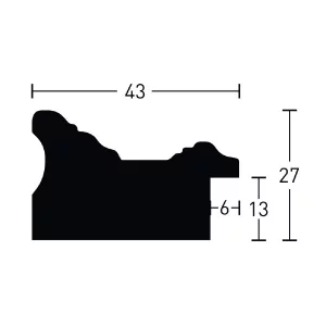 Holzleiste Antigo 43 21x29,7 cm (A4) | Weiß | Normalglas (2 mm)