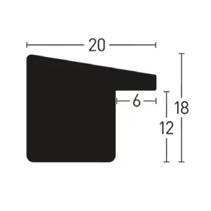 Holzleiste Metalia 20 21x29,7 cm (A4) | Gold | Normalglas (2 mm)